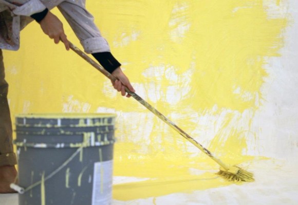 Anna Schuleit working on "Room for Five" Anna Schuleit working on "Room for Five"